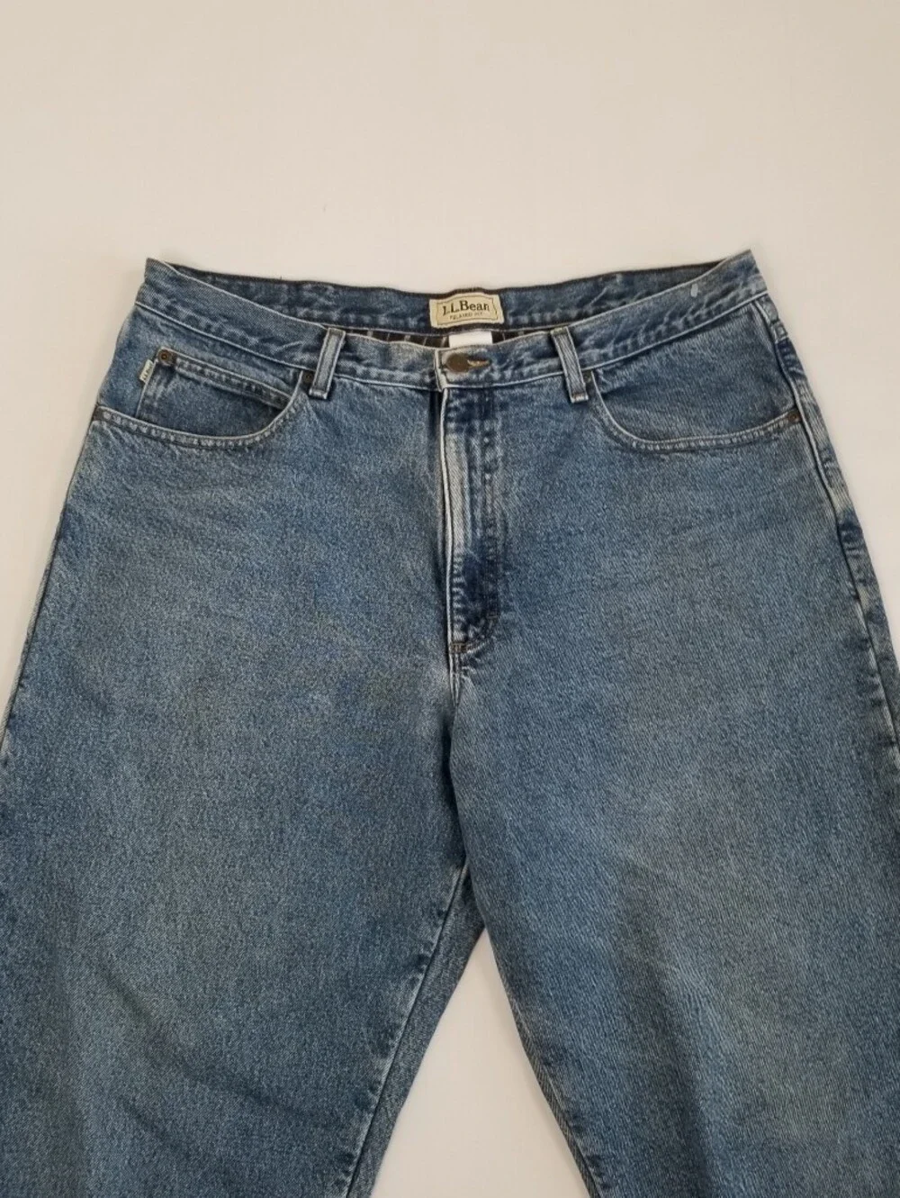 LL Bean Relaxed Fit Flannel Lined Jeans Tag 38x30 Actual 37x29.5